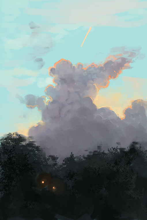 plein air cloud painting
